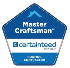 CertainTeed Master Craftsman credentialed roofing contractor badge